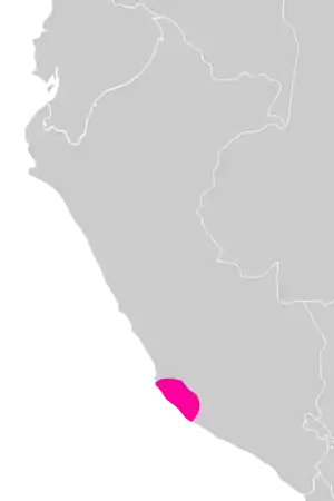 Map showing the extent of the Nazca culture