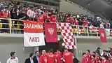 Nea Salamina Famagusta VC Fans at the final of Cyprus Volleyball Cup 2010-11, where their team won the cup