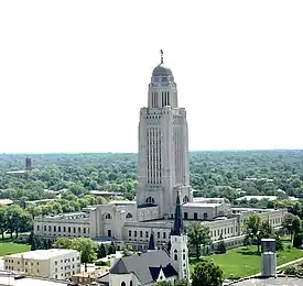 Nebraska State Capitol, since 1932 the tallest building in Lincoln