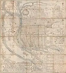 Map of Osaka, 1686