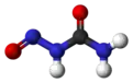 Ball and stick model a minor tautomer of nitrosourea