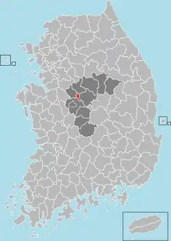 Location in South Korea