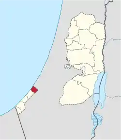 Location of North Gaza Governorate