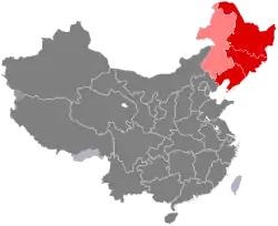 Location of Northeast China