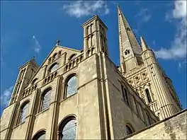 Norwich Cathedral lies close to Tombland in the city centre.