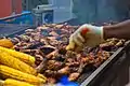 Jerk chicken and corn street food, Carnival 2015