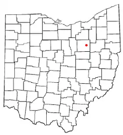 Location of Orrville, Ohio