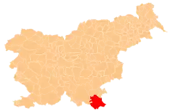 Location of the Municipality of Črnomelj in Slovenia