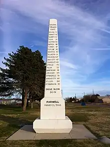 Ozark Trail monument in Farwell