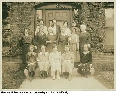 A cross-generational group photo of the women who worked at Harvard. This was taken in 1925. It is a photo that tells the end of women computers and the beginning of women scientists. Back row: Margaret Harwood, Cecilia Payne, Arville D. Walker, Edith F. Gill. Middle row: Lillian L. Hodgdon, Annie Jump Cannon, Evelyn Leland, Ida E. Woods, Mabel Gill, Florence Cushman. Bottom row: Agnes M. Hoovens, Mary B. Howe, Harvia H. Wilson, Margaret Walton Mayall, Antonia C. Maury. This description is based on http://hea-www.harvard.edu/~fine/Observatory/eleland.html#AsWeWere Photo credit: HUPSF Observatory (19), olvwork360663. Harvard University Archives.