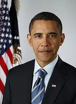 Photographic portrait of Barack Obama