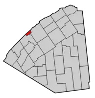 Map highlighting Ogdensburg's location within St. Lawrence County.