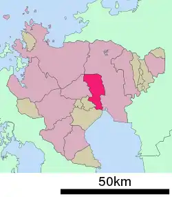 Location of Ogi in Saga Prefecture