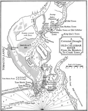 Map of Calabar River drawn by the Portuguese, showing Akpakip Oro as Tom Shotts in the SW, Bakassi as Backassey in the SE (which is part of Akpakip Oro) and the Efik Akwa Akpa Kingdom above.