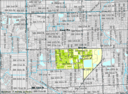 U.S. Census Bureau map showing CDP boundaries