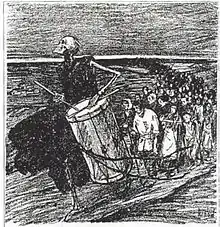 "On the Road to Moscow" depicts Death leading victims of the Russian famine of 1921