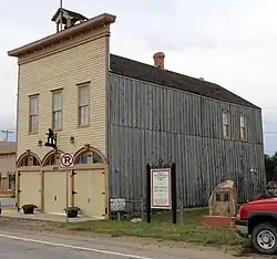 The original Silver Cliff firehouse & town hall, now a museum, on Main Street, September 2018