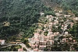 An overhead view of the village