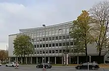 Photo of the exterior of the Goethe Institut headquarters building, in Munich