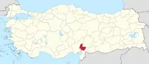 Location of the province within Turkey