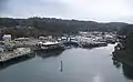 Outer Noyo Harbor which serves the commercial fishing industry in Fort Bragg, California