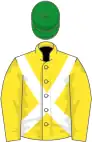 Yellow, white cross-belts, green cap