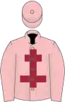 Pink, maroon cross of lorraine