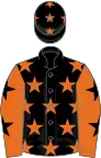 Black, Orange stars, Orange sleeves, Black stars