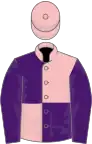 Pink and purple (quartered), purple sleeves, pink cap