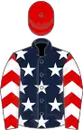 DARK BLUE, white stars, red sleeves, white chevrons, red cap