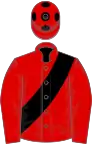 Red, black sash, red cap, black spots