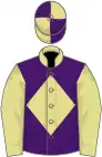 Purple, primrose diamond, collar and sleeves, quartered cap