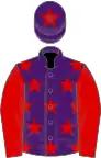 Purple, red stars and sleeves, star on cap