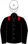 Black, red epaulets, white cap