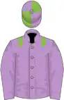 Mauve, light green epaulets, quartered cap