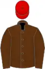 Brown, red cap