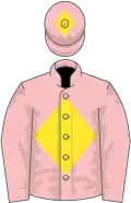 Pink, yellow diamond on body and cap