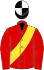 Red, Yellow sash, Black and White quartered cap