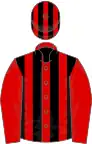 Red and black stripes, red sleeves