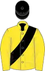 Yellow, Black sash and cap