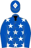 Blue, white stars on body, diamond on cap