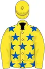 Yellow, royal blue stars on body