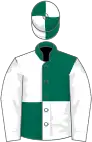 Dark green and white (quartered), white sleeves