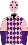 Pink and purple diamonds, halved sleeves