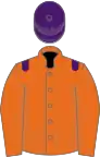 Orange, purple epaulettes, purple cap