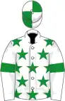 White, green stars and armlets, quartered cap