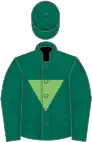 Dark green, light green inverted triangle