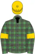 McAlpine tartan, gold armlets and cap