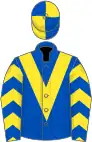 ROYAL BLUE, Yellow chevron, chevrons on sleeves, quartered cap