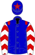 Blue, red epaulets, white sleeves, red chevrons, blue cap, red star